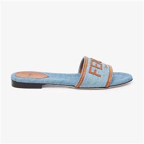 fendi slides pool sandals|fendi denim slides.